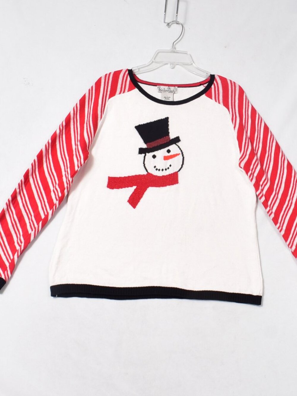 Nouveaux Christmas Snowman Sweater Women's Size Large 100% Cotton